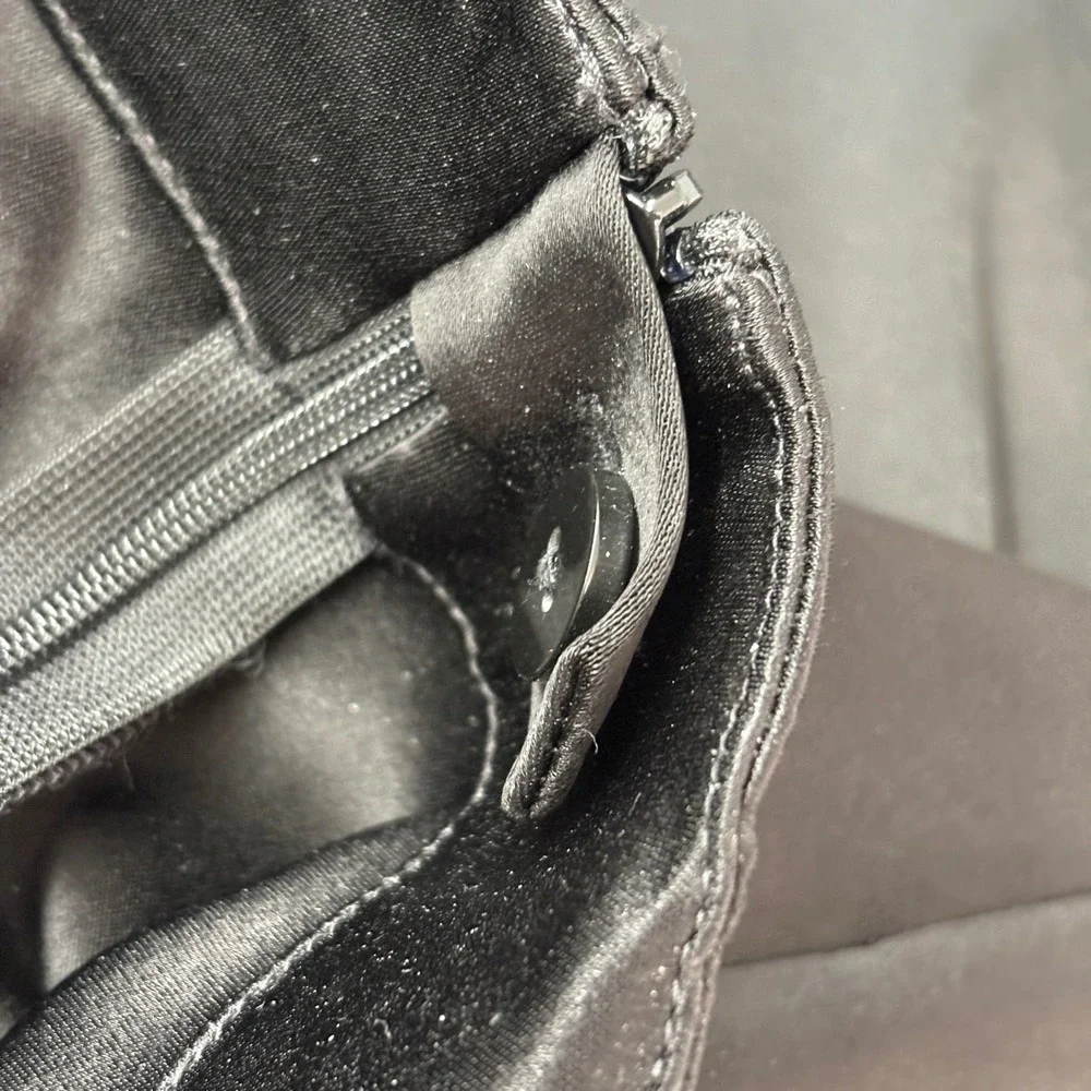 St. John Caviar Women Pants 2 Black Emma Satin Straight Leg Side Zip Luxury - Picture 8 of 15